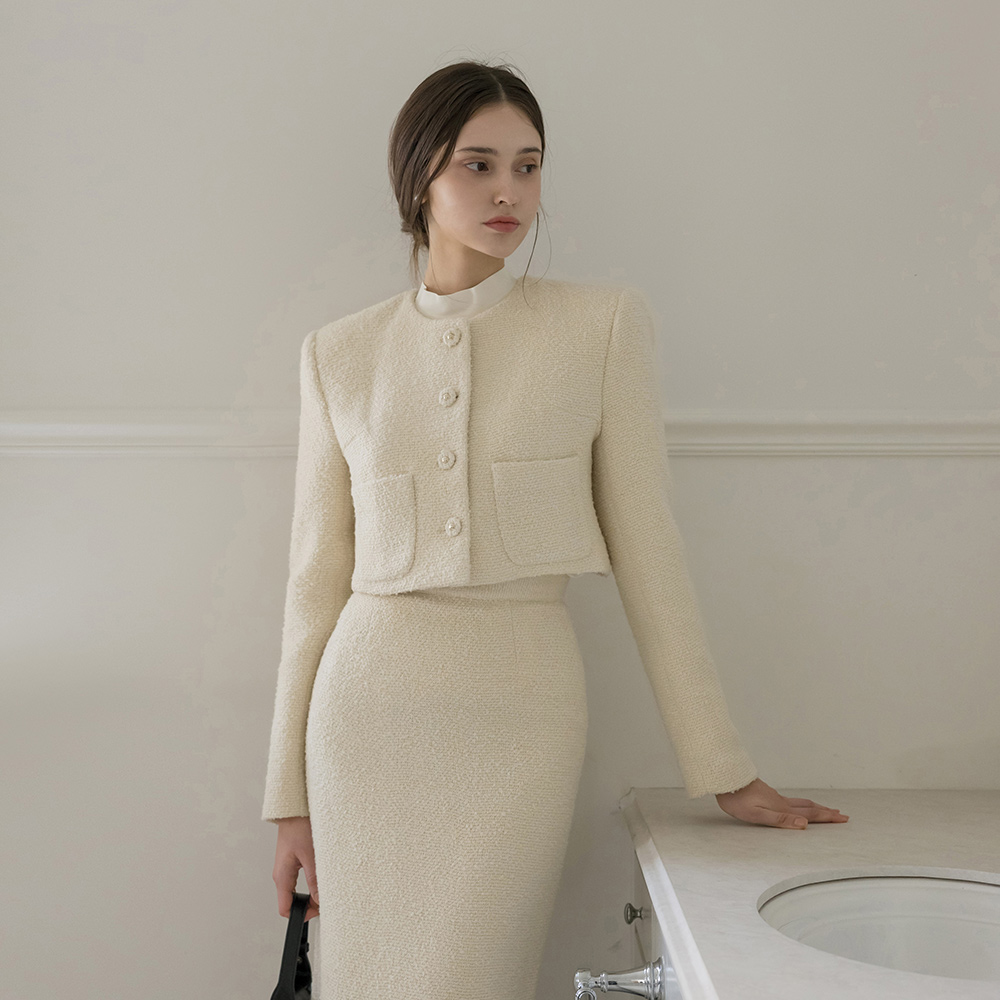 Tweed Wool Set-up Jacket