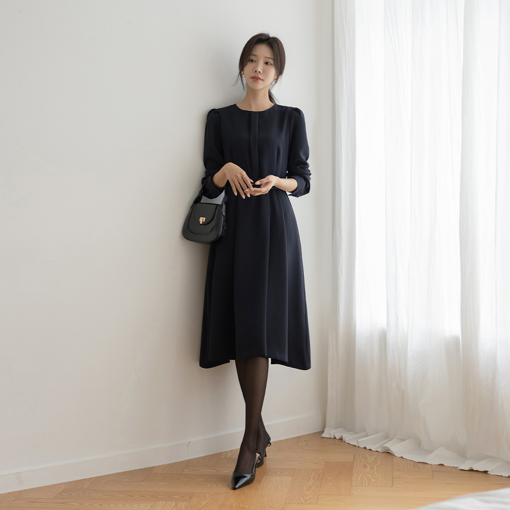 A-line Dress(+Belt,Scarf)