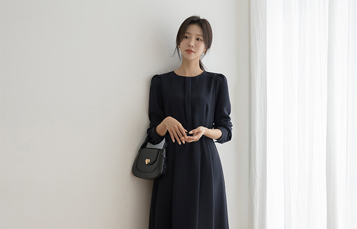 A-line Dress(+Belt,Scarf)