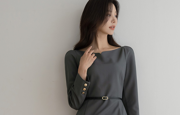 여리넥 Puff H-line Dress(+Belt)