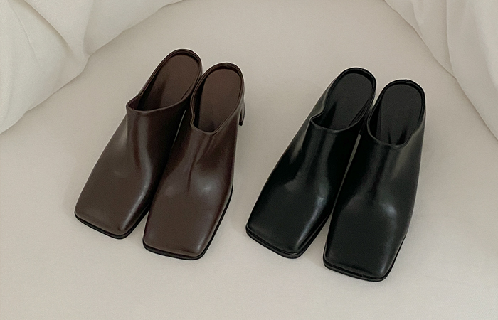 Modern Square Toe Backless Loafer Shoes