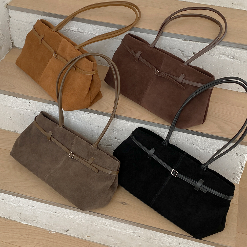 square Suede Belt Shoulder Bag