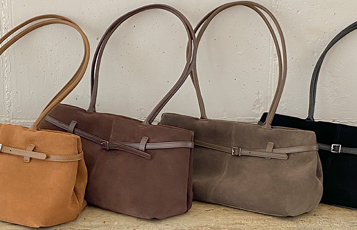 square Suede Belt Shoulder Bag