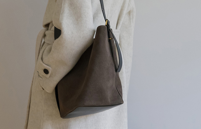 Suede Bucket Shoulder Bag