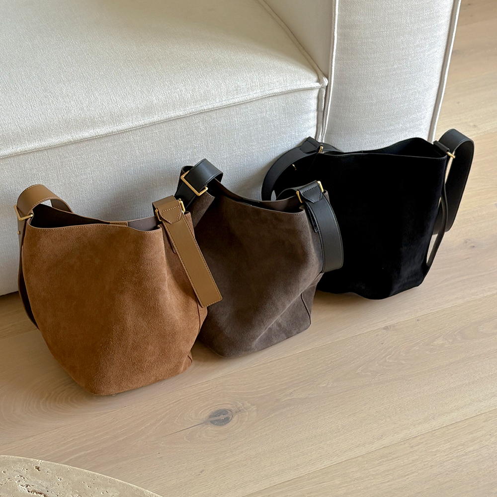 Suede Bucket Shoulder Bag