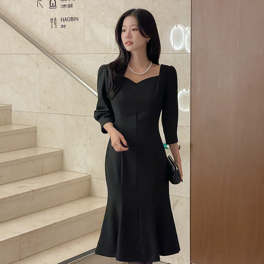 Heart Neck Strap Belt Mermaid Dress