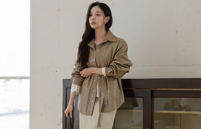 더스티 Polo Cover Leather Jacket(+Belt)