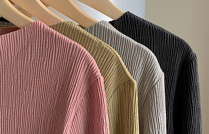 [O:neul] Wrinkle Half-Highneck Pretty fit T-shirt(+Belt)