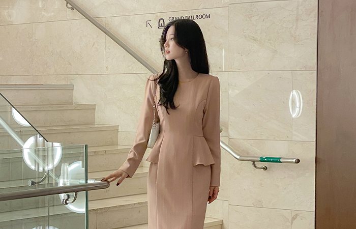 Peplum Style Stripe Dress