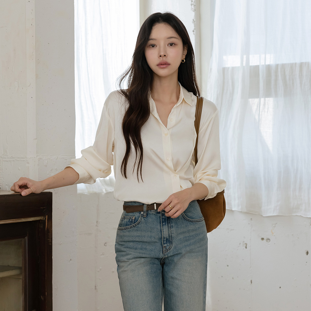 Satin Two-way Wrap Style Shirt