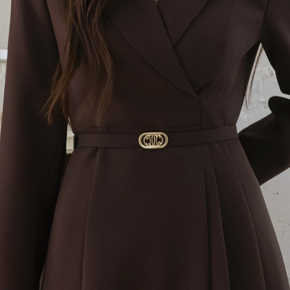 Polo Wrinkles A-line Dress_Belt