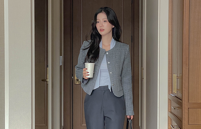 Jane Basic Fit Wool Tweed Jacket