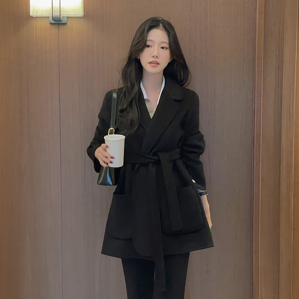 Edge Wool Harp Hand-Made Coat(+Belt)
