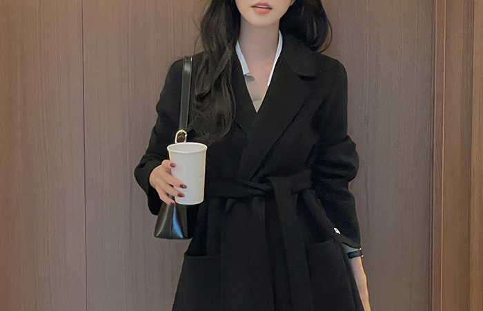 Edge Wool Harp Hand-Made Coat(+Belt)