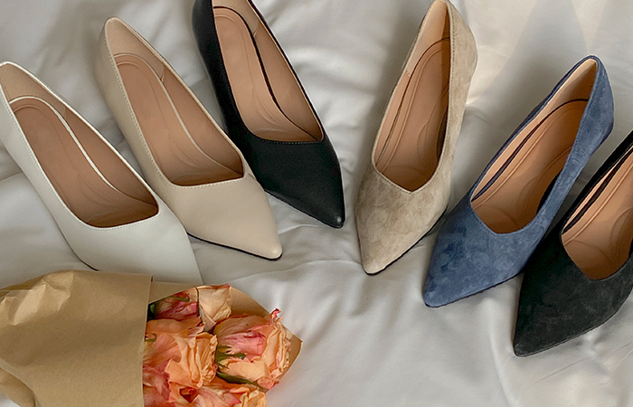 Simple Cowhide&Suede Stiletto Heels