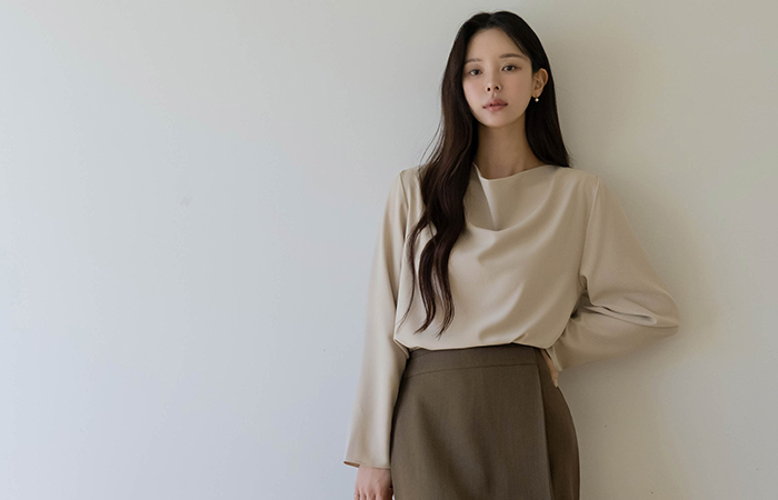 Mine Feminine Cowl Neck Blouse