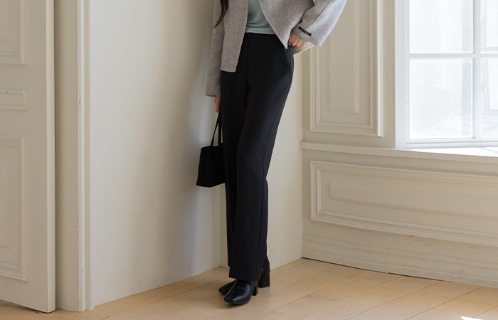 Thick Back Banding Slim Fit Slacks