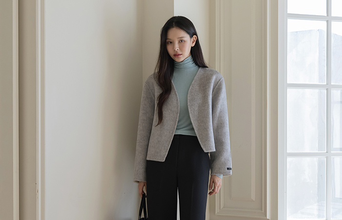 primium Wool&Angora Hand-Made Jacket(+muffler)