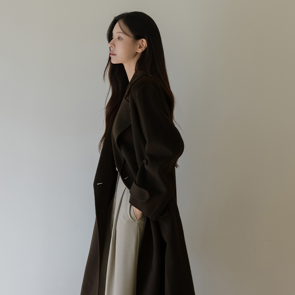 Wool100% primium Hand-Made Long Coat(+Belt)