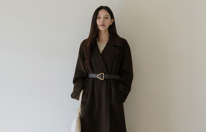 Wool100% primium Hand-Made Long Coat(+Belt)