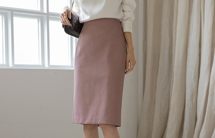 Jane H-line Matte Leather Set-up Skirt