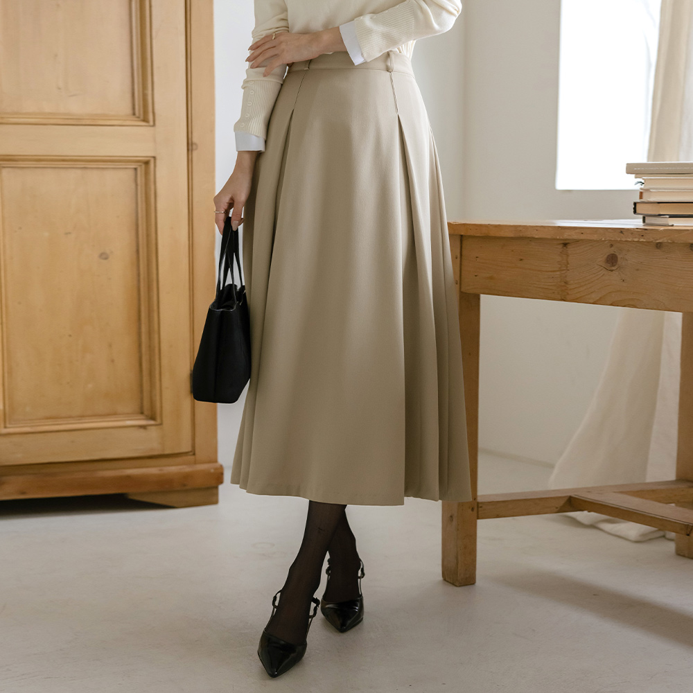 Pintuck A-line Skirt