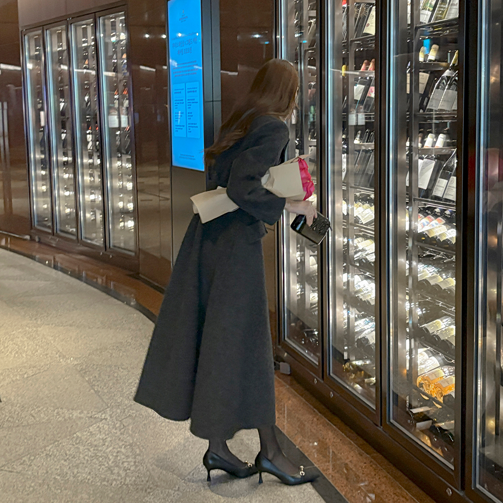 primium A-line Wool Hand-Made Coat(+Belt)