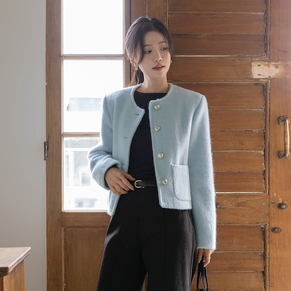 lucy Raund neck ODE Wool Quilting Jacket