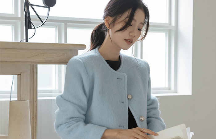 lucy Raund neck ODE Wool Quilting Jacket