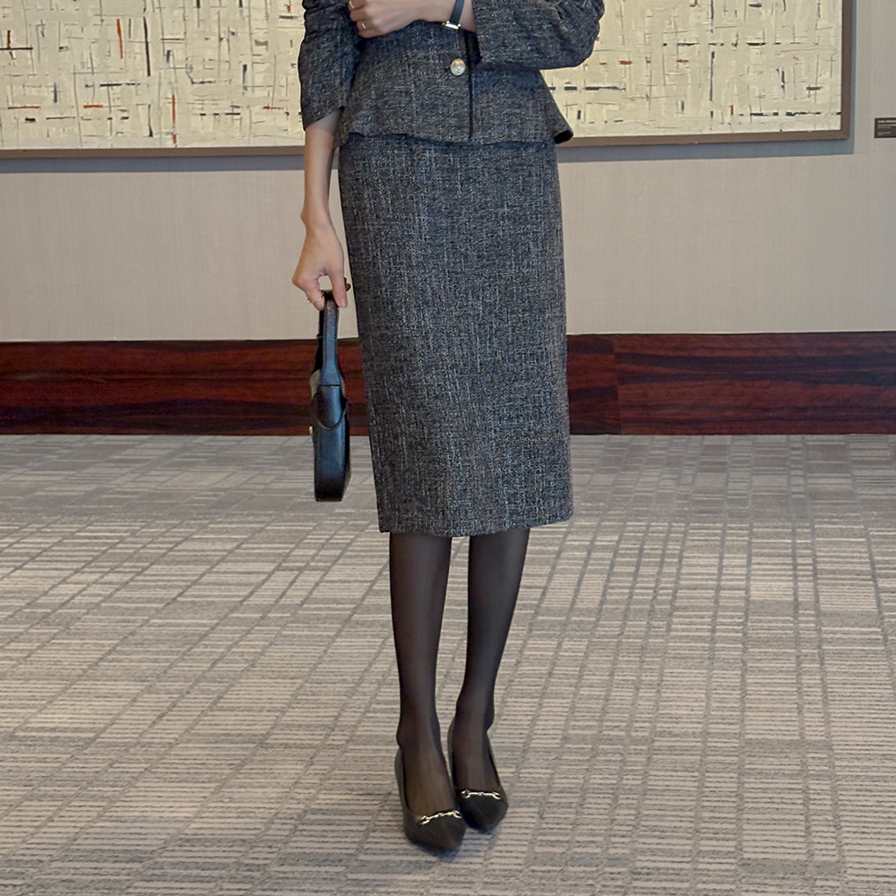 H-line Tweed Set-up Skirt