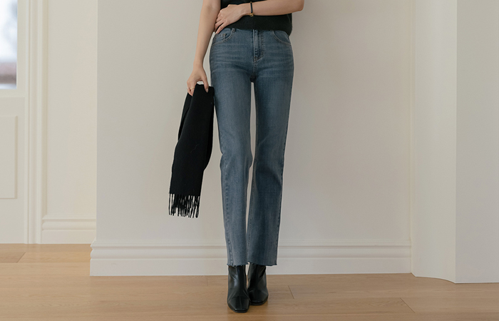 Washing Slim Fit Span Denim Pants