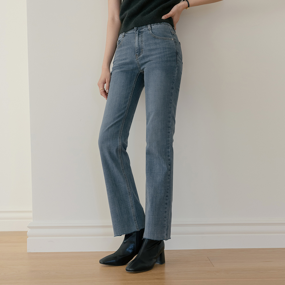 Washing Slim Fit Span Denim Pants