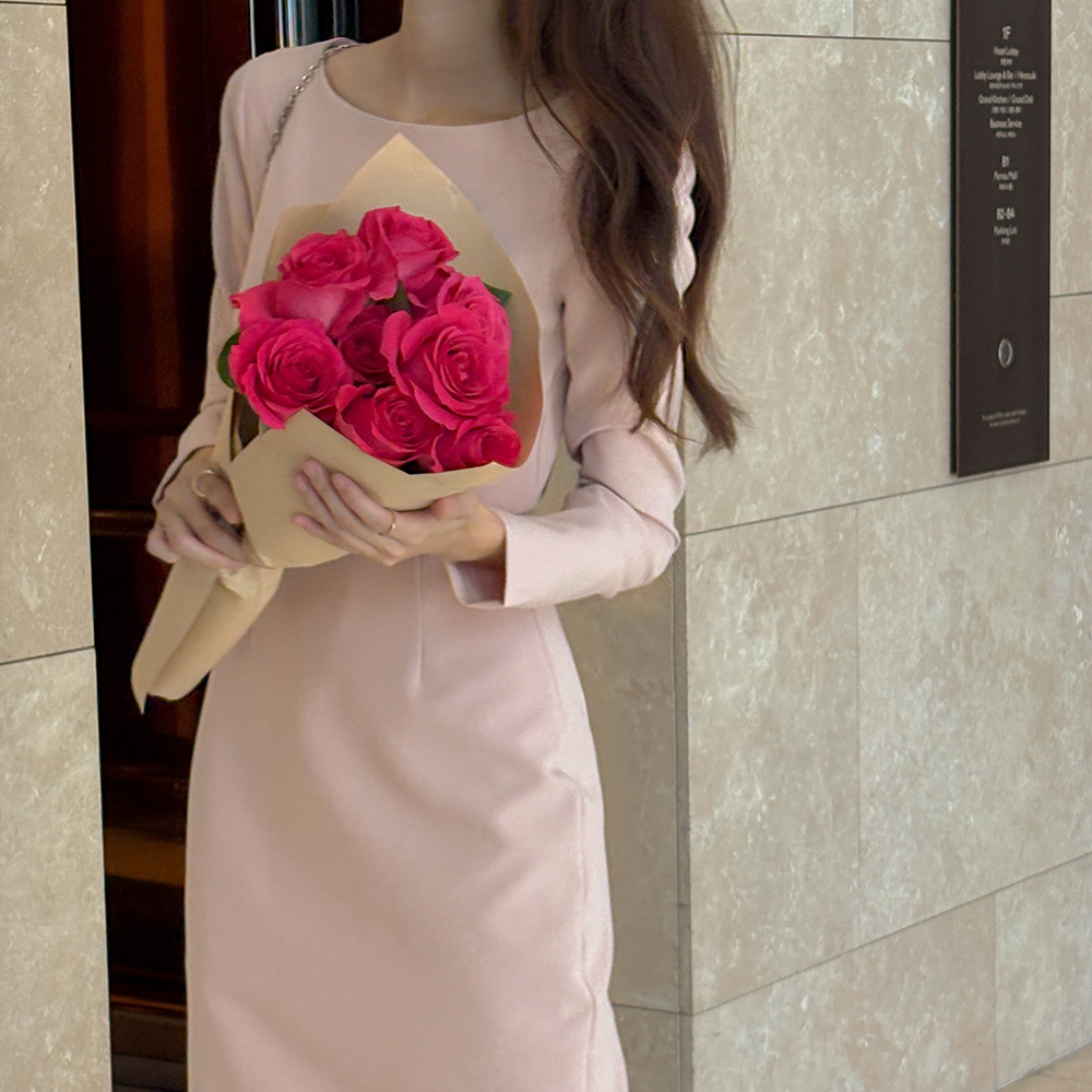 See-through Hems H-line Dress