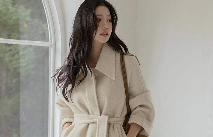 Polo Quilting VestSET Wool Hand-Made Long Coat(+Belt)