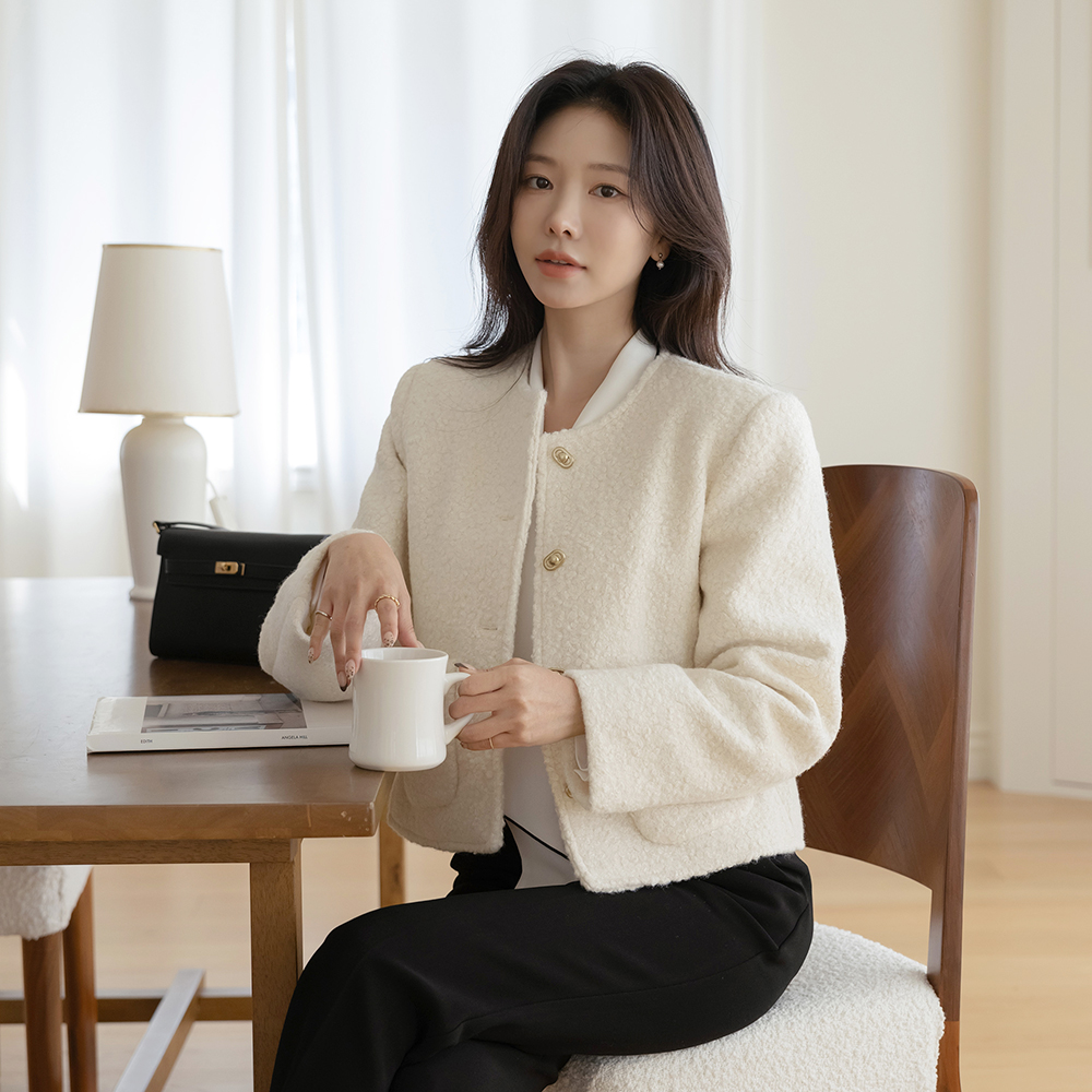 Bouclé Quilting Tweed Jacket