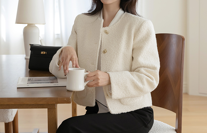 Bouclé Quilting Tweed Jacket