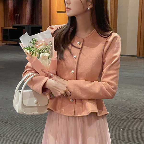 [O:neul] Charmant Peplum Line Span Wool Blouse