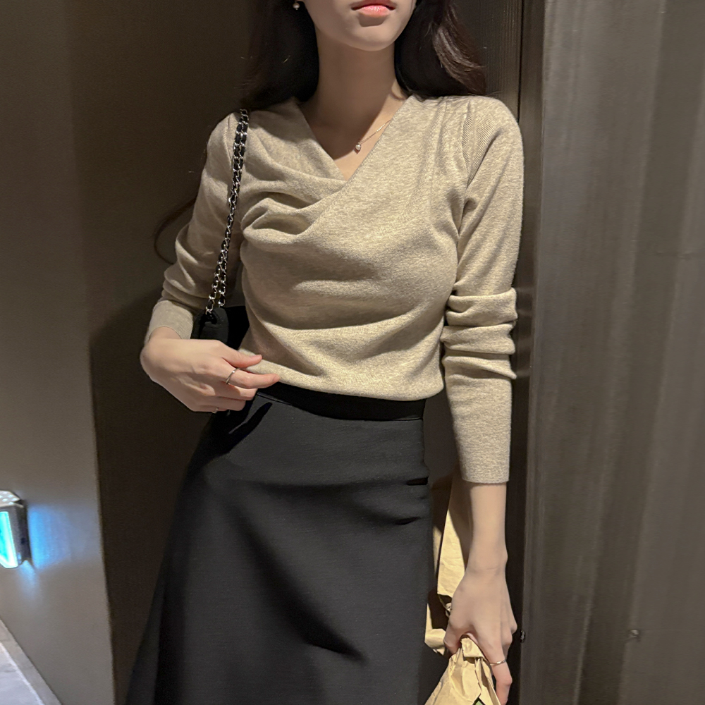 slender Cowl Neck Soft Knit