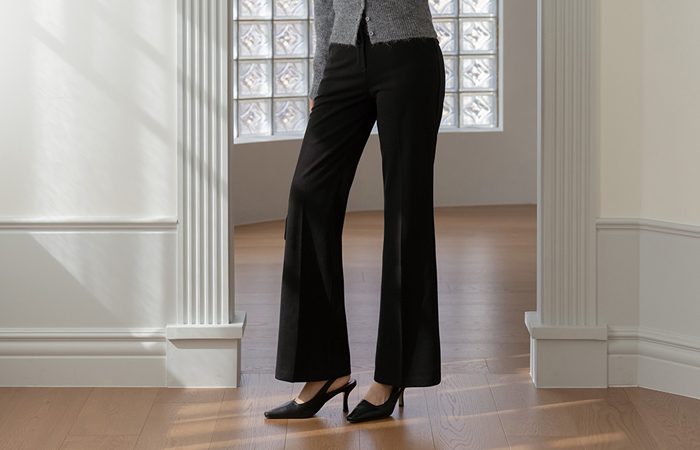 Thick Fleece Boot-Cut Slacks