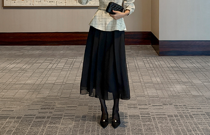 Monet Romantic Pleats Soft Skirt