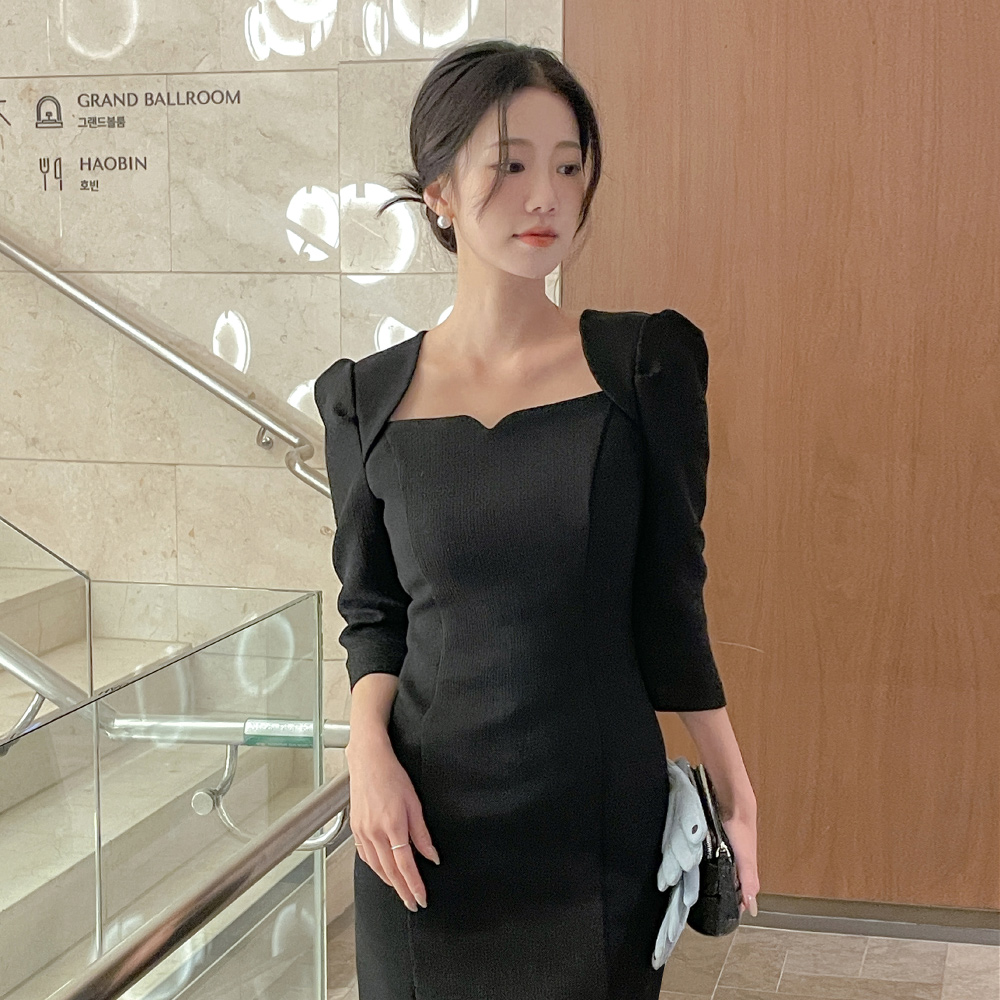 Bolero Style H-line Tweed Dress