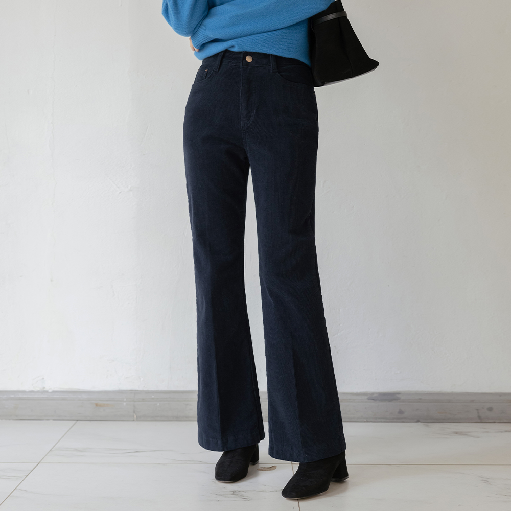 Corduroy Fleece Semi- Boot-Cut Span Pants