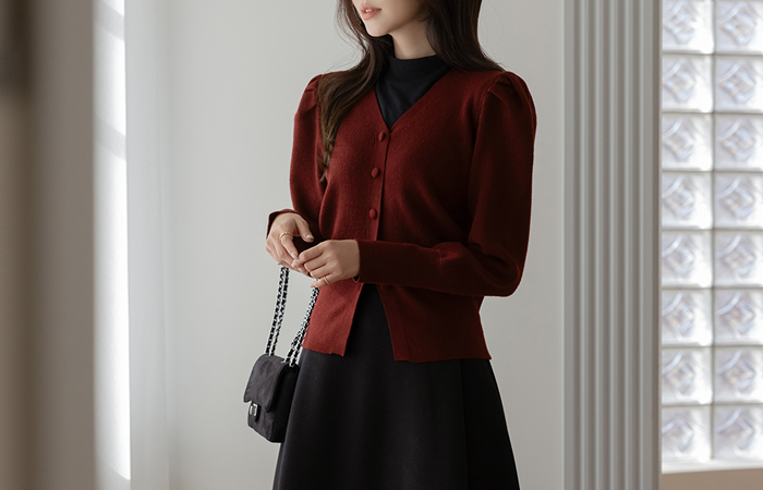 Rya Puff Knit Cardigan