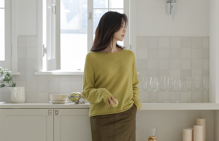 Boat Neck Cashmere&Wool Reglan Knit