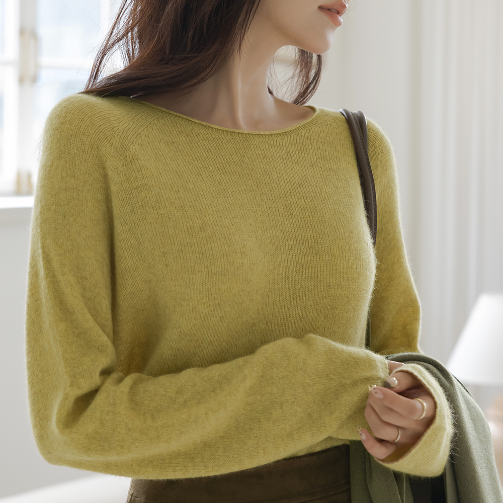 Boat Neck Cashmere&Wool Reglan Knit