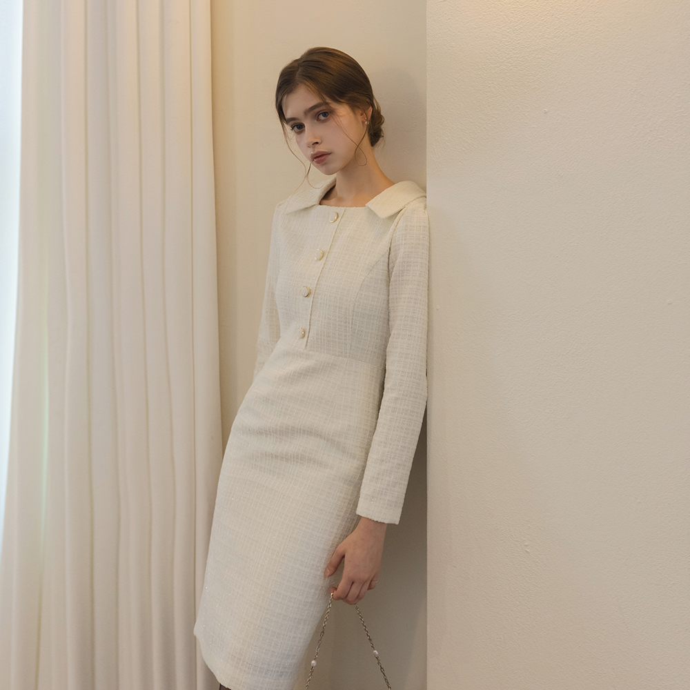 Ivy Twinkle H-line Tweed Dress