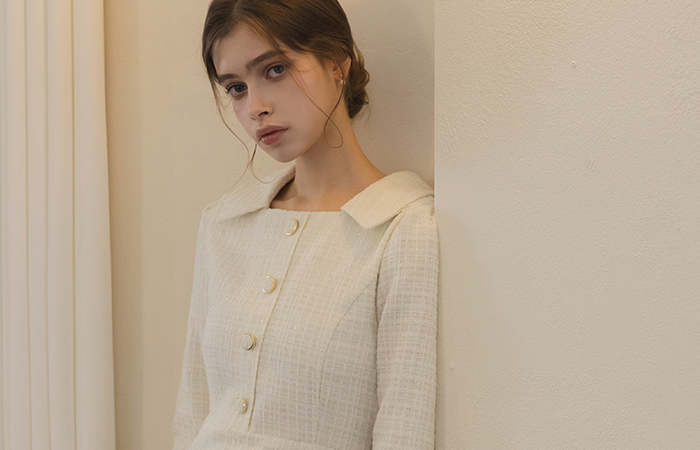 Ivy Twinkle H-line Tweed Dress