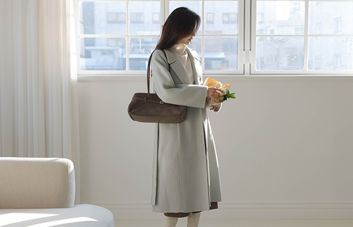 Macaron Cashmere&Wool Hand-Made Long Coat(+Belt)