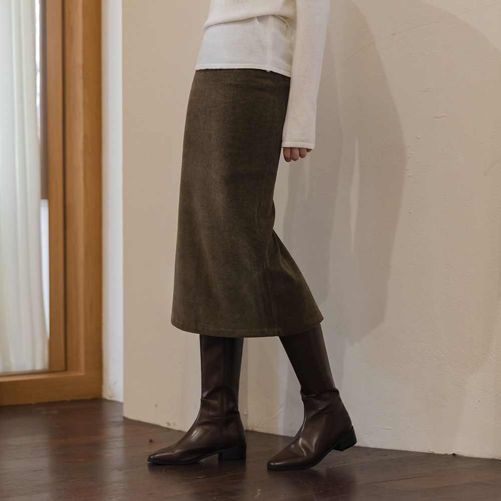 Velvet H-line Span Long Skirt