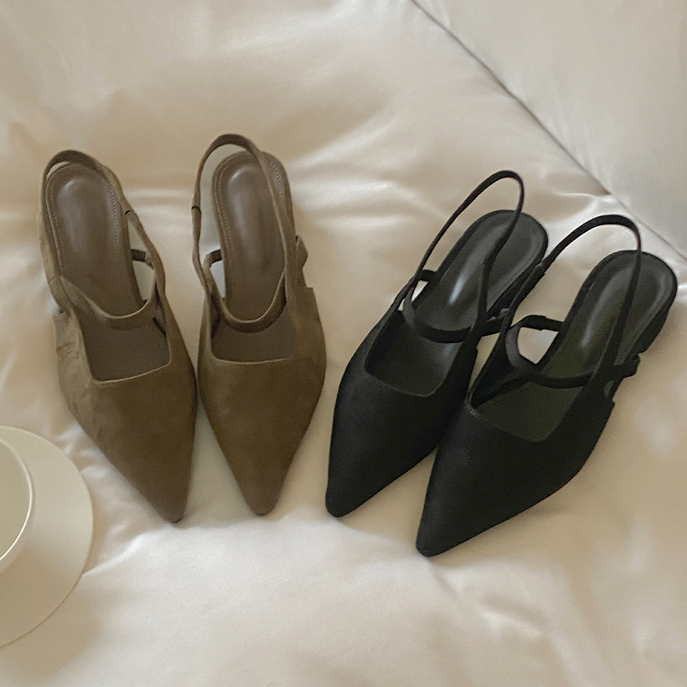 Suede Mary-Jane Sling Backs Heels